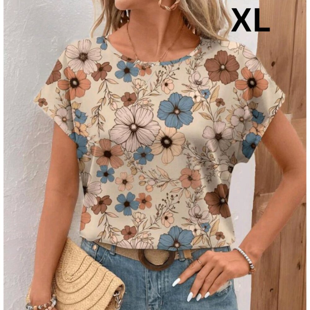 Floral Print Women's Top - Multicolor